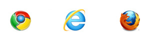 Logos Google Chrome, IE, Firefox